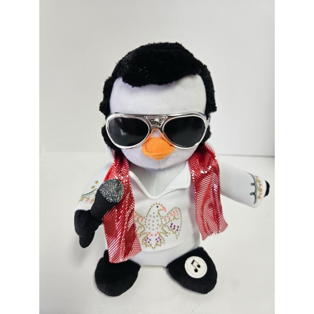 Elvis Presley Singing Animated Penguin In White Jumpsuit Sings Jail House Rock